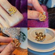 925银创意灵动螺旋小蛇时髦简约气质戒指女