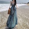 吊带洋装女秋薄款异域风，s情复古风波，西米亚沙滩裙子泰国度假长裙