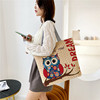 韩版2023帆布包单肩包女时尚，帆布袋卡通猫咪购物袋上班手提包