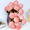 树脂黏土手工多肉植物粉色山地，玫瑰盆栽仿真花室内客厅装饰摆件
