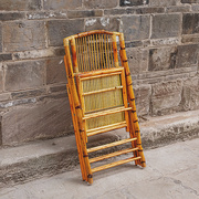 便携式室外椅子折叠凳子，靠背椅老式竹编家用复古藤z编户外花园