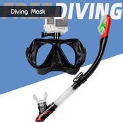 成人潜水眼镜浮潜三宝装备全干式呼吸管近视游泳大框面罩可装相机