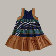 设计师原创民族风女童连衣裙纯色气质款儿童洋气夏季童装