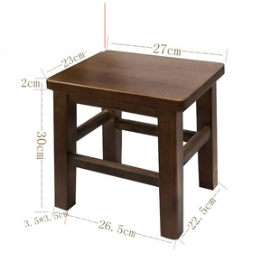 实木方凳客厅换鞋踏脚凳原木红棕胡桃色，小板凳252730cm高木凳子