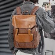 韩版男士双肩包潮流欧美风书包中学百搭大容量旅行背包电脑包