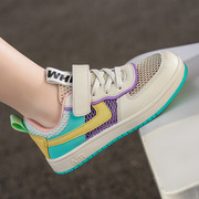 女童鞋子女学生板鞋2024夏季透气网鞋镂空单网防滑儿童运动鞋