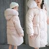 韩国童装女童羽绒服冬季90白鸭绒超大狐狸毛领中长款皮草外套