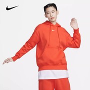 Nike耐克卫衣女春秋本命年红色加绒保暖套头连帽衫DQ5861-633