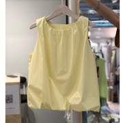 韩国东大门2024纯色无袖圆领，背心女夏外穿洋气，泡泡上衣衬衫潮