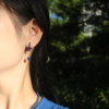 天然蓝宝石耳环女原创设计蓝晶石，耳饰气质耳坠水晶半宝石耳链耳钉