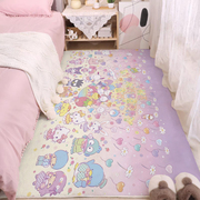仿羊绒卡通地毯可爱三丽鸥卧室床边毯少女心，房间布置地毯客厅地毯