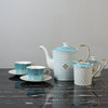 蓝色金丝咖啡具套装英伦风家用客厅下午茶陶瓷茶杯轻奢咖啡杯碟