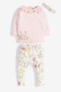 英国next童装春女宝宝粉色，兔子长袖t恤打底裤子，婴儿衣服套装