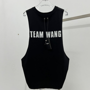 teamwang王嘉尔(王嘉尔，)同款初代字母印花背心男女宽松夏季重磅无袖坎肩