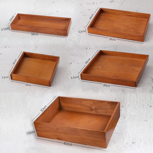 zakka木质桌面首饰收纳盒托盘，手作木制格子，化妆品口红整理木盒子