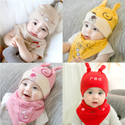 宝宝帽子围巾套装秋冬季8个月-5岁男童，1女童2韩版婴儿3儿童毛线帽