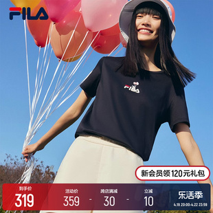 FILA 斐乐女子短袖T恤衫夏季百搭休闲纯棉亲肤兔子刺绣上衣