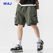 夏季薄款冰丝速干休闲短裤男日系潮牌宽松五分裤，美式户外工装裤