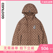 Conlood 2023冬季全字母印花保暖厚实带帽羽绒服男女百搭上衣