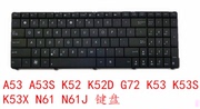 华硕 A53 A53S K52 K52D G72 K53 K53S K53X N61 N61J键盘