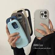annacase简约纯色圆形创意按键适用iphone15promax苹果14手机壳，1112pro硅胶xs全包13promax保护套15软壳