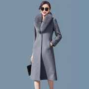 品牌高端毛领羊绒大衣2023冬季大码加厚中老年呢子外套女长款