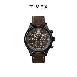 timex天美时远征系列夜光户外运动，潮流复古真皮带石英男表t49905