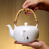 陶瓷茶壶大容量中式瓷壶，泡茶器单壶竹提梁壶，功夫茶具禅意凉水壶