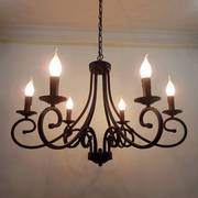 欧式铁艺蜡烛吊灯，客厅灯地中海餐厅灯具温馨卧室蜡烛吊灯