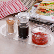 辣椒罐商用餐厅家用带盖创意，塑料亚克力调料瓶罐套装厨房用品餐具