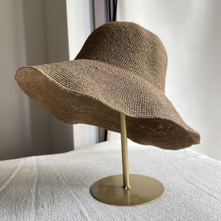 特细出游拉菲草帽女夏季海边大檐沙滩，帽防紫外线遮阳渔夫帽可折叠