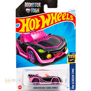3号monsterhighghoulmobile怪物，高中黑粉红色，美泰风火轮h