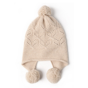lmhuaer欧洲订单cashmere三个毛球帽纯羊绒针织帽子女冬季