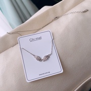 新加坡品牌chomel铂银色天使翅膀项链