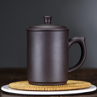 宜兴紫砂杯茶杯个人专用杯，陶瓷杯男手工大容量，带盖家用泡茶杯定制