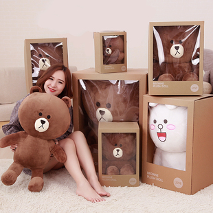 布朗熊公仔可妮兔毛绒玩具韩国布娃娃送女友生七夕情人节礼物礼盒