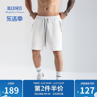 BLUESFLY运动短裤男夏季金属拉链宽松休闲健身五分裤