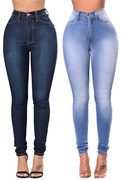 高腰弹力铅笔小脚裤2018 women high tight skinny jeans pants