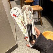 日本可爱卡通叉子筷子勺子套装上班族带饭学生便携旅行外出餐具套