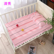 定制儿童床单纯棉单件婴儿幼儿园，宝宝老粗布，凉席加厚加密格子条纹
