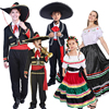 墨西哥风条纹彩色披肩带流苏，披风斗篷儿童万圣节六一舞台表演服装