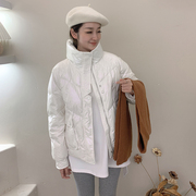 202190白鸭绒(白鸭绒，)时尚休闲重工刺绣，立领羽绒服女短款外套