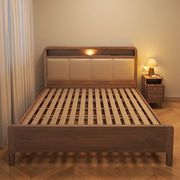 乐系软包实木床双人床，现代简约床1.8米北欧夜光床高箱储物1.5米次
