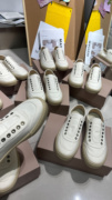 2024春季韩国小众设计联名松紧，懒人一脚蹬帆布鞋女奶油小白鞋