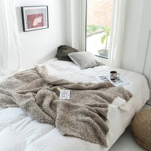 颜初家纺 超柔软绵绵毛毯加厚 秋冬季北欧风绒毯子 纯色沙发盖毯