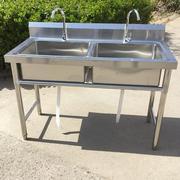 304不锈钢水槽商用水池厨房洗菜盆单槽洗手盆洗碗池家用支架双槽