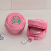 少女韩版毛绒零钱包刺绣粉色耳机包学生圆形挂件钥匙扣包蛋糕包