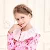 童装女童春装风衣外套纯棉甜美蕾丝公主风珍珠印花碎花粉色
