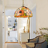 蒂凡尼欧式饭餐厅灯具，过道卧室吧台，书房田园创意个性单头玻璃吊灯