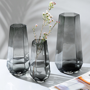 北欧轻奢高档插花玻璃花瓶摆件简约家居装饰水养干花鲜花创意花瓶